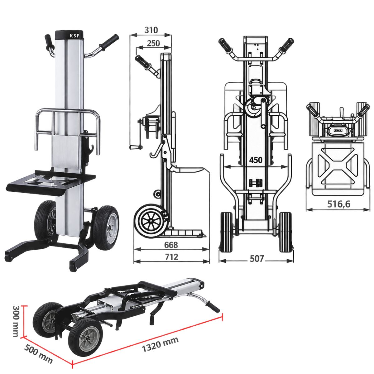 Materiaallift ML-2 met platform